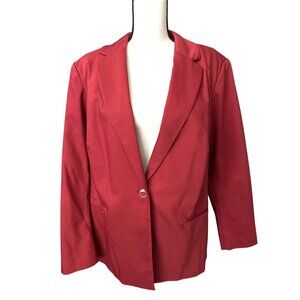 NWT Lane Bryant Red Blazer THE BRYANT BLAZER Red Body Skimming Lined Size 22